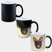 Caneca Mágica Glitter Muda de Cor 325ml BULLDOG FRANCES LINGUA