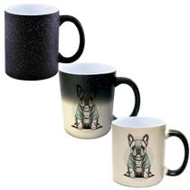 Caneca Mágica Glitter Muda de Cor 325ml BULLDOG POSE FOFO ESTILO