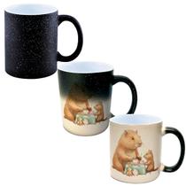 Caneca Mágica Glitter Muda de Cor 325ml CAPIVARA CHAZINHO INFANTIL MENINA 1