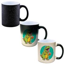 Caneca Mágica Glitter Muda de Cor 325ml DINO TREX BOLA FOFO