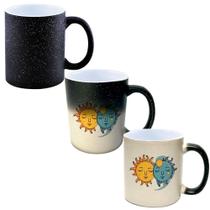 Caneca Mágica Glitter Muda de Cor 325ml LUA E SOL ESOTERICO COLORIDO