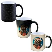 Caneca Mágica Glitter Muda de Cor 325ml ROCKET RACCOON DESENHO ESPACO