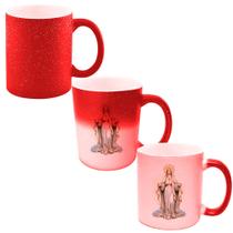 Caneca Mágica Glitter Vermelha de Porcelana 325ml Santo Nossa Senhora de Fatima Igreja Catolica 17