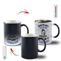 Caneca Mágica Presente Dia dos Pais - Nascido Pra Pescar Forçado a Trabalhar