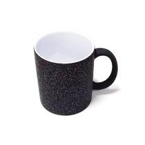 Caneca Mágica Preta Glitter Para Sublimação 325ml