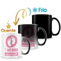 Caneca Mágica Termosensível É Menina - Porcelana de Alta Resistência