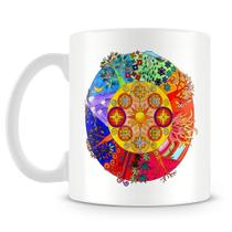 Caneca Mandala Roda da Medicina Personalizada em Porcelana