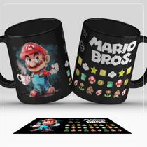 Caneca Mario Bros Preta
