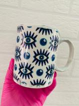 Caneca Marmorizada cinza olho grego Caneca Marmorizada cinza olho grego