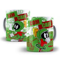 Caneca Marvin Loney Tunes Com Café Sem Café Porcelana