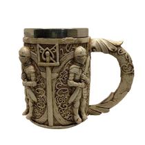 Caneca Medieval 3D em Alumínio para Bebidas Quentes e Frias