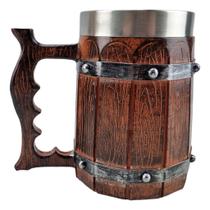 Caneca Medieval Artesanal Barril Geek 3D em Resina Copo em Aço Inox Grande Térmico Chopp Cerveja Pre Caneca Medieval Artesanal Barril Geek 3D em Resina Copo em Aço Inox Grande Térmico Chopp Cerveja Pre
