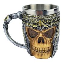 Caneca Medieval Artesanal Caveira Elmo Geek 3D em Resina Copo em Aço Inox Grande Térmico 400ML Caneca Medieval Artesanal Caveira Elmo Geek 3D em Resina Copo em Aço Inox Grande Térmico 400ML