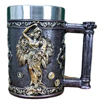 Caneca Medieval Artesanal Deusa Geek 3D em Resina Copo em Aço Inox Grande Térmico Chopp Cerveja Div Caneca Medieval Artesanal Deusa Geek 3D em Resina Copo em Aço Inox Grande Térmico Chopp Cerveja Div