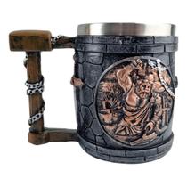 Caneca Medieval Artesanal Deuses Geek 3D em Resina Copo em Aço Inox Grande Térmico 400ML Caneca Medieval Artesanal Deuses Geek 3D em Resina Copo em Aço Inox Grande Térmico 400ML