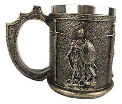 Caneca Medieval Guerreiros De Sparta Em Inox 400Ml