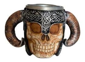 Caneca Medieval Viking Caveira 3D Pesada