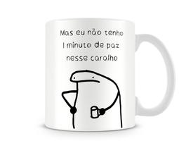 Caneca meme boneco palito 1 minuto de paz