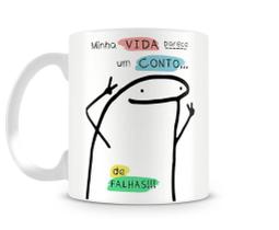 Caneca meme boneco palito flork conto de falhas