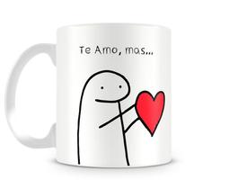 Caneca meme boneco palito te amo mas...