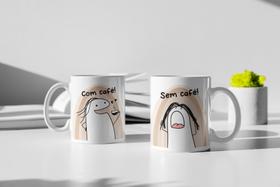 Caneca Meme Flork Bento - Com Café, Sem Café