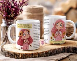 caneca Meninas de Fé presente dia das mulheres - porcelana 325ml