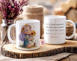 caneca Meninas de Fé presente dia das mulheres - porcelana 325ml