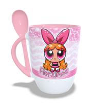 Caneca Meninas Super Poderosas Florzinha Com Colher - Com Nome