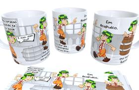 Caneca meu coração quando te viu disse chavinho