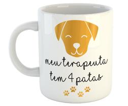 Caneca meu terapeuta tem quatro petas presente cachorrinho