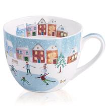 Caneca MFOffice Christmas Skating de 20 onças Bone China