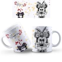 Caneca Mickey e Minnie COM SEU NOME de Porcelana
