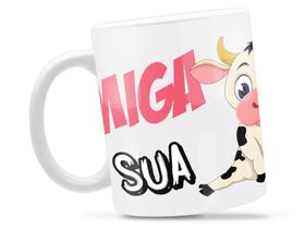 Caneca Miga Sua Loka Divertida Porcelana Xícara 325ml + Caixa Presente