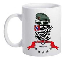 Caneca Militar Policia Exercito Logo São Paulo Boinas Verdes