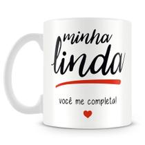 Caneca Minha Linda - Cerâmica 330ml - Coleção Eu & Você