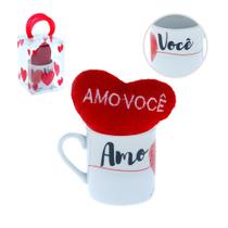 Caneca mini decorada coração 10cm - Art House