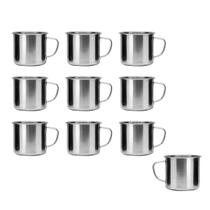 Caneca Mini Pequena 180ml Xicara Aço Inox 10un Caneca Mini Pequena 180ml Xicara Aço Inox 10un