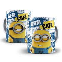 Caneca Minions Com Café Sem Café Porcelana Personalizada Caneca Minions Com Café Sem Café Porcelana Personalizada
