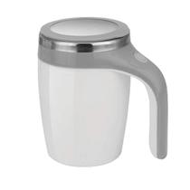 Caneca mix de aço inox com tampa branca capcidade 420 ml