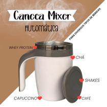Caneca Mixer Automática 380ml Aço Inox Elétrica para Café Shakes Bebidas
