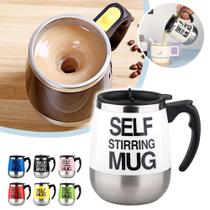 Caneca Mixer Elétrica Self Stirring Mug Café Leite Branca