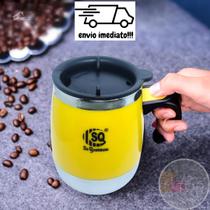 Caneca Mixer Misturador Inox Automática 400ml Copo Térmico Mixer de Bebidas Café Suco Shake COR:AMARELO