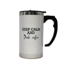 Caneca Mixer Misturadora Inox 450 ml Com Tampa A Pilha Cor:Branco