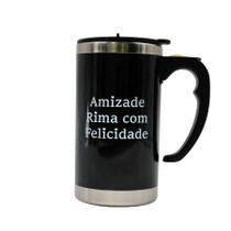 Caneca Mixer Misturadora Inox 450ml Tampa Pilha Preto Caneca Mixer Misturadora Inox 450ml Tampa Pilha Preto