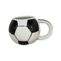 Caneca Modelo Bola De Futebol Branca E Preta De Porcelana