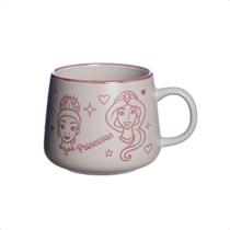 Caneca Moma Disney Princesas 500ml de Cerâmica com Alça Confortável e Detalhes em Relevo