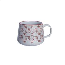 Caneca Moma Hello Kitty 500ml Cerâmica Importada com Alça Confortável e Estampa em Relevo