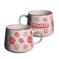 Caneca Moma Super Mario 500ml em Cerâmica com Estampa em Relevo Oficial Nintendo