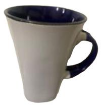 Caneca Monaliza Branca Com Fundo E Alça Azul Caneca Monaliza Branca Com Fundo E Alça Azul