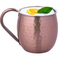 Caneca Moscow Mule em Aço Inox Martelada Coquetéis Drink Bar Barman 500ml - Class Home